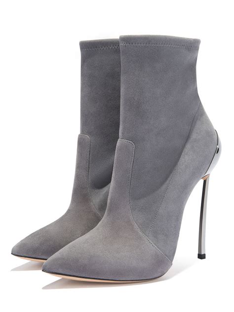 stivali chanel neri e grigi|Stivali Chanel in Pelle Grigio taglia 38 EU .